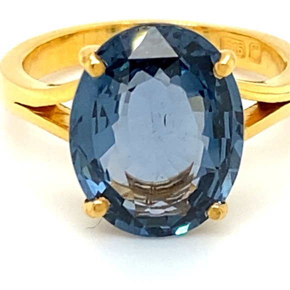 GIA Certified Blue Spinel 6.11ct Solid 22K Ring - Picture 7 of 9